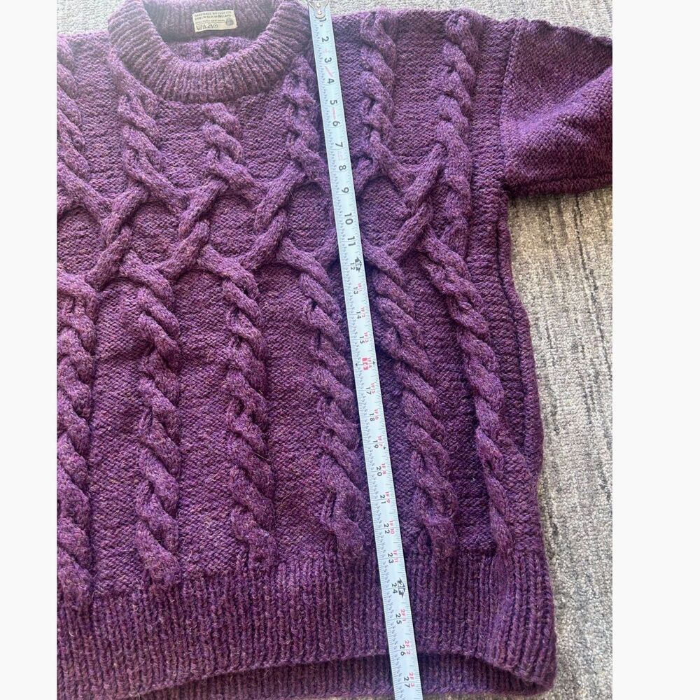 Wool Chunky Cableknit Fisherman Aran Sweater XL - Picture 5 of 7